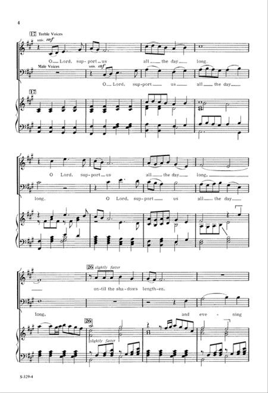 O Lord, Support Us All the Day Long 4-Part scores gallery preview page 4