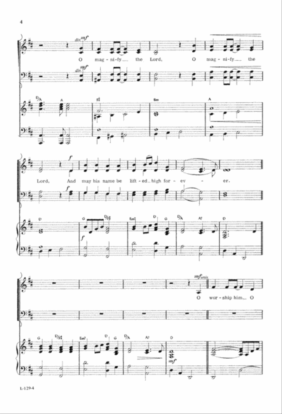 O Magnify the Lord O Magnify the Lord 4-Part scores gallery preview page 5