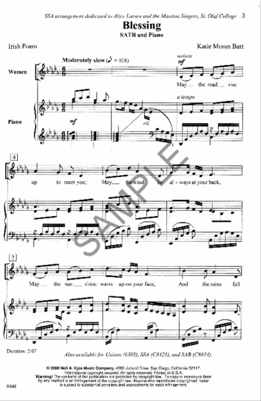 Blessing Blessing 4-Part scores gallery preview page 2