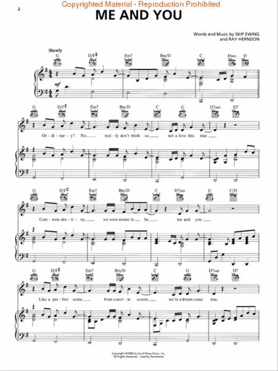 Me and You Piano, Vocal, Guitar scores gallery preview page 2