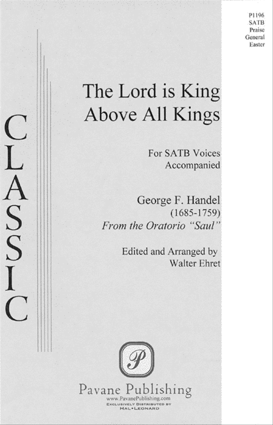 The Lord Is King Above All Kings (from Saul) 4-Part scores gallery preview page 1