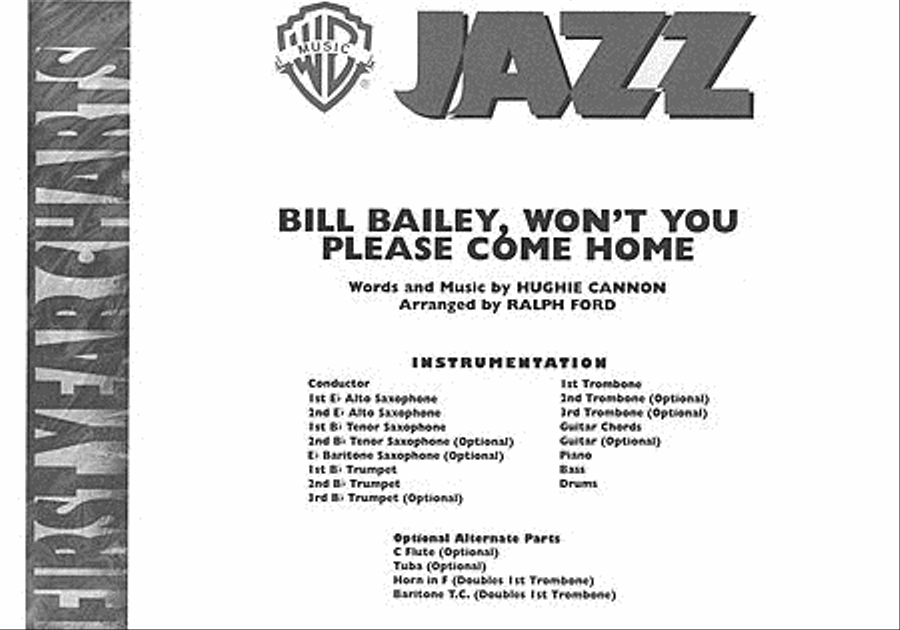 Bill Bailey, Won't You Please Come Home Jazz Ensemble scores gallery preview page 1