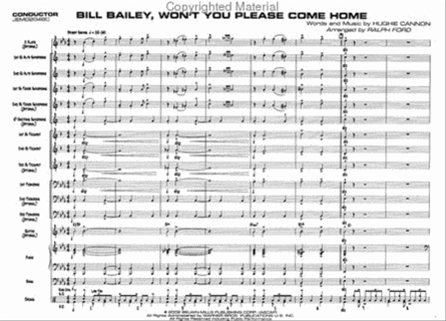 Bill Bailey, Won't You Please Come Home Jazz Ensemble scores gallery preview page 2