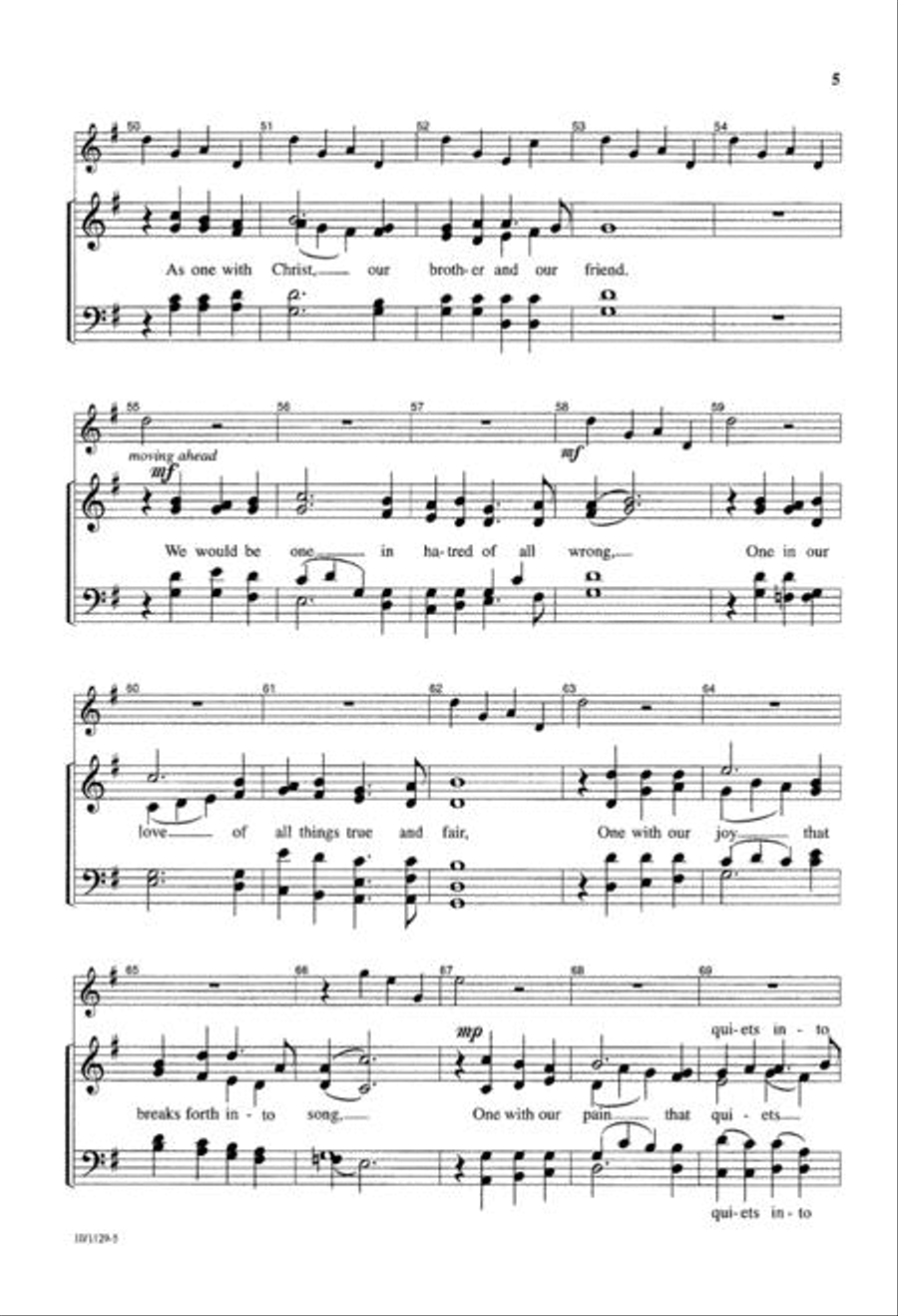 Prayer for Unity Prayer for Unity 4-Part scores gallery preview page 5