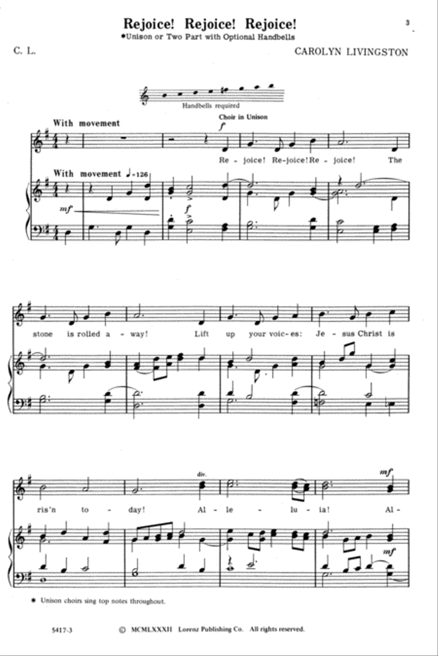 Rejoice, Rejoice, Rejoice Unison Choir scores gallery preview page 2