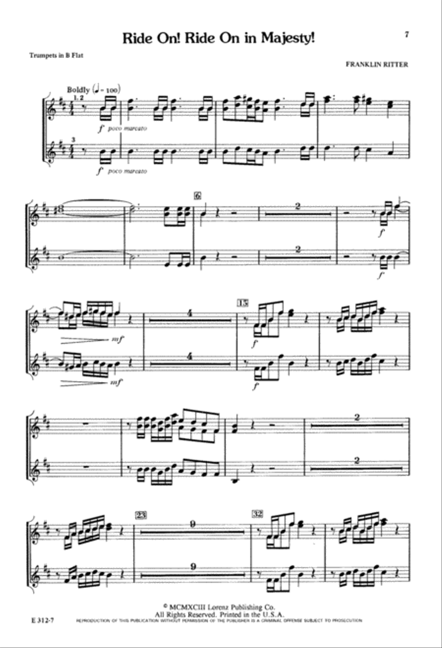 Ride on, Ride on in Majesty 4-Part scores gallery preview page 8