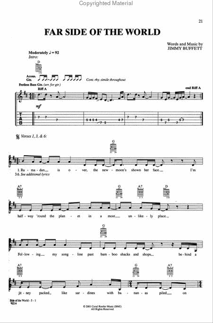 Far Side Of The World Electric Guitar scores gallery preview page 2