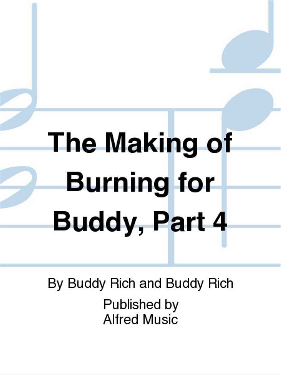 The Making of Burning for Buddy, Part 4 Percussion scores gallery preview page 1