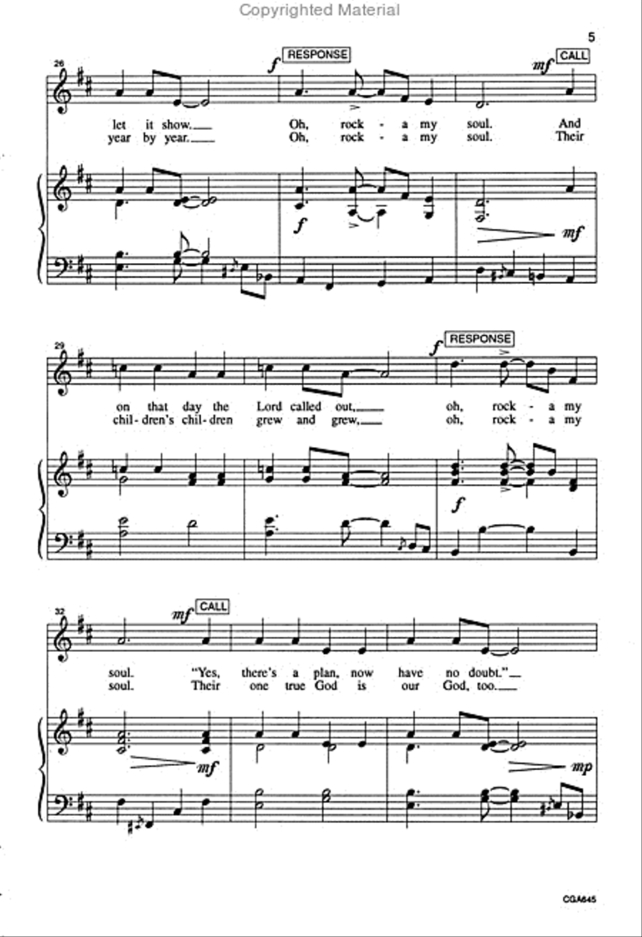 Rock-a My Soul Unison Choir scores gallery preview page 5
