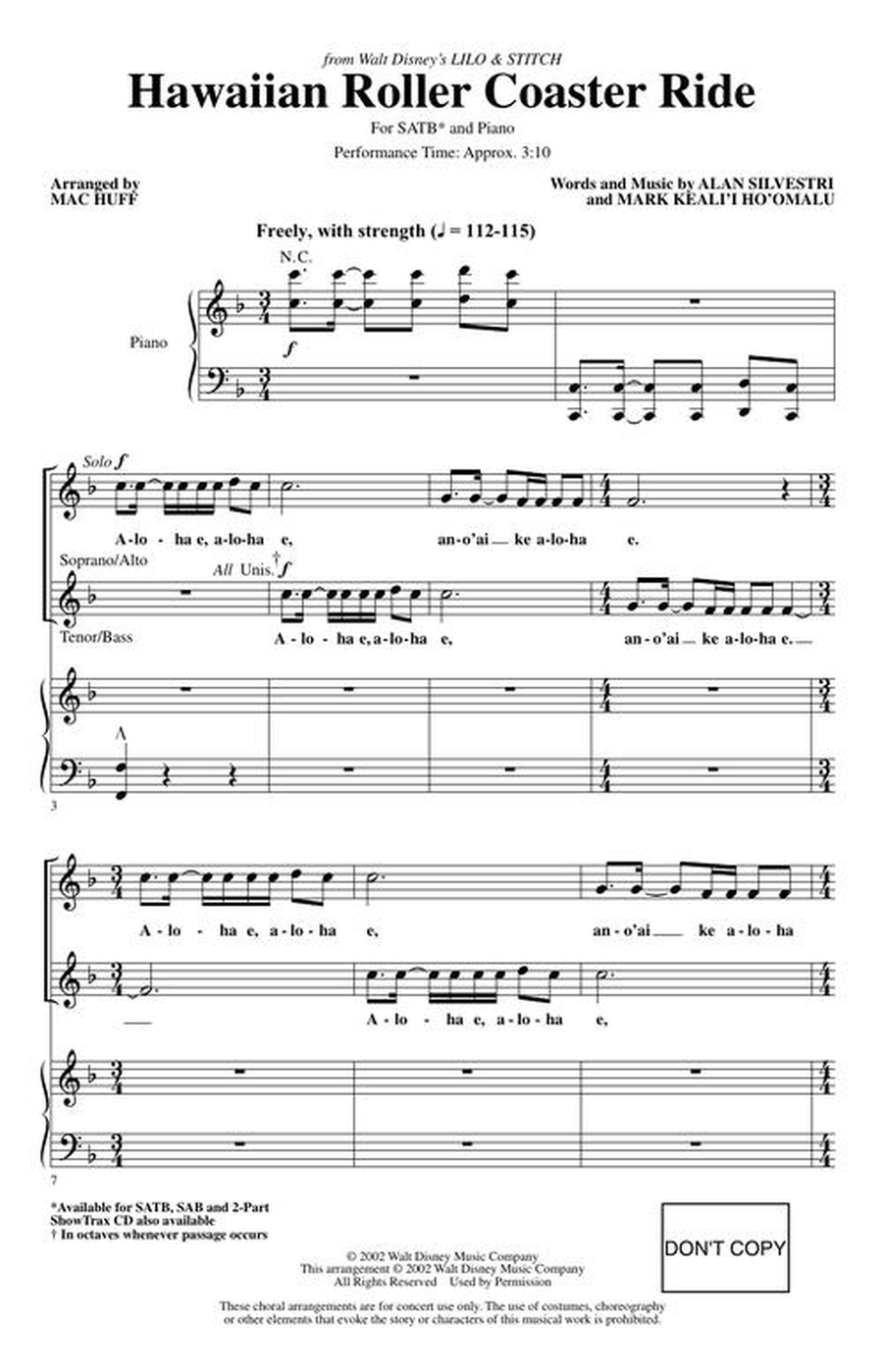 Hawaiian Roller Coaster Ride 4-Part scores gallery preview page 4