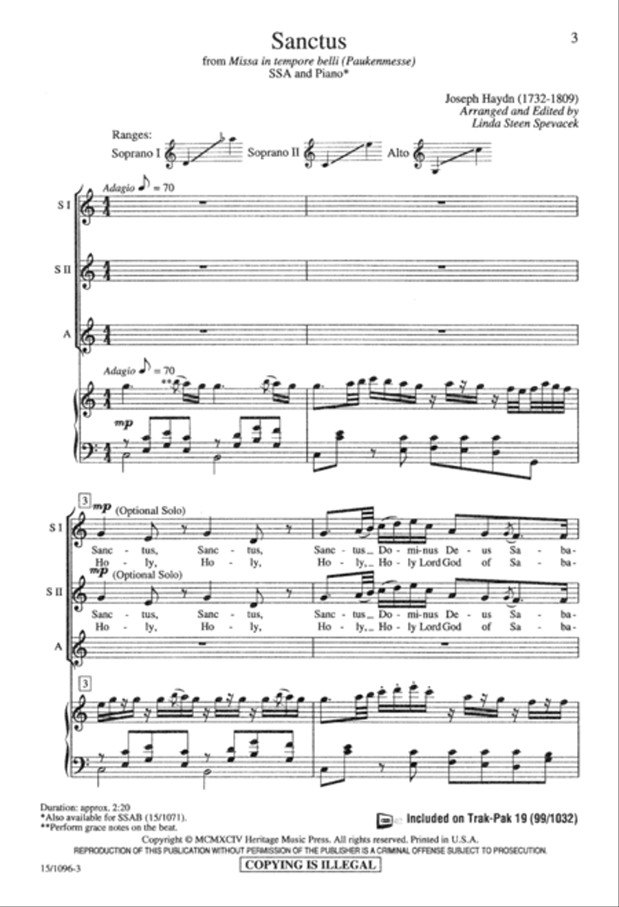 Sanctus Sanctus SSA scores gallery preview page 4