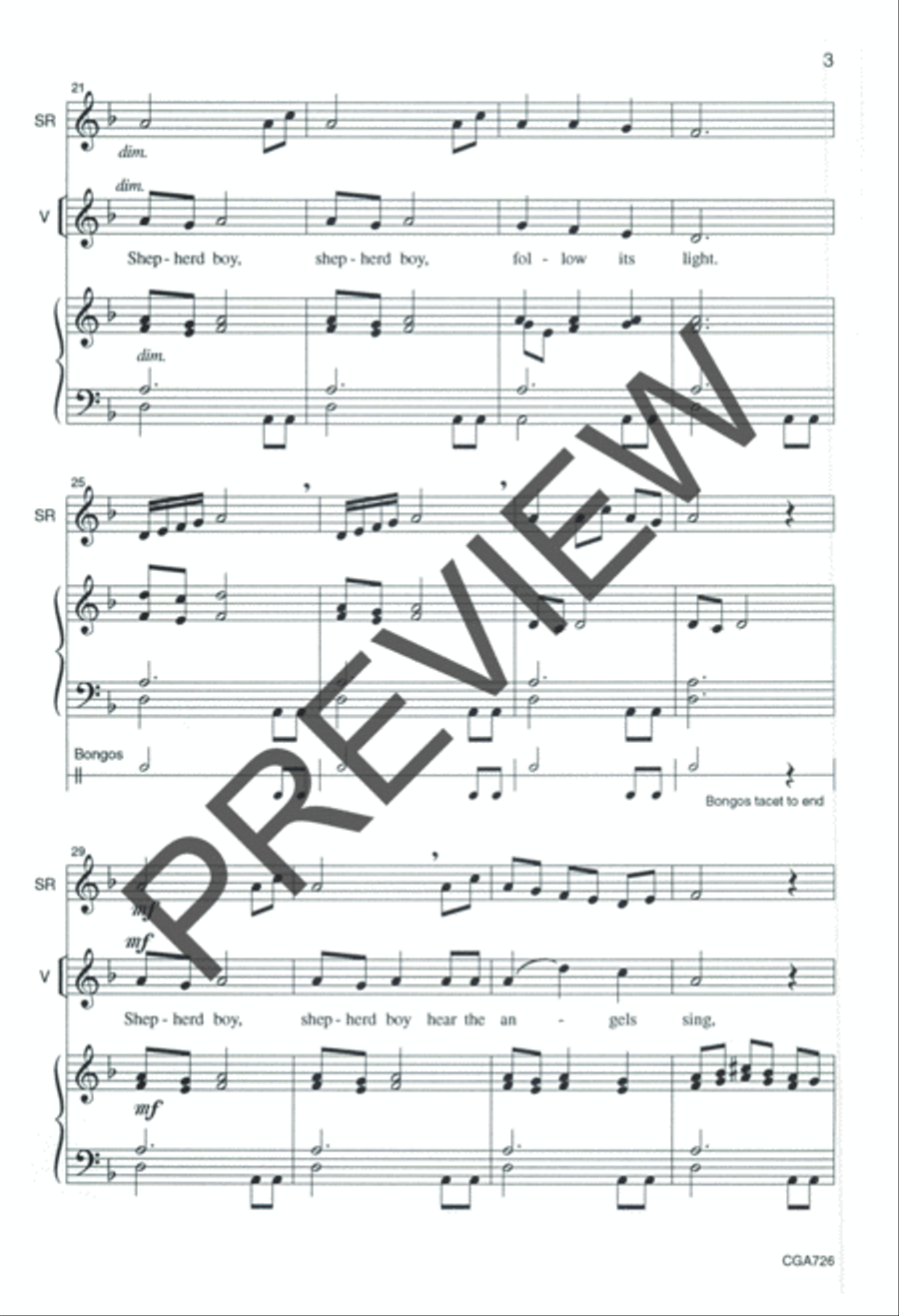 Shepherd Boy Unison Choir scores gallery preview page 4