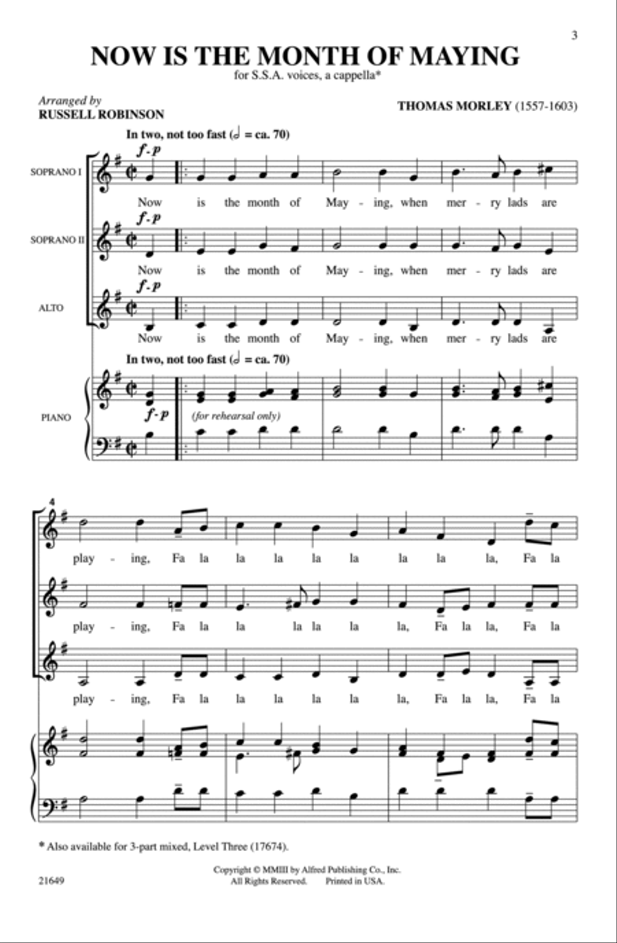 Now Is the Month of Maying Women's Choir scores gallery preview page 2
