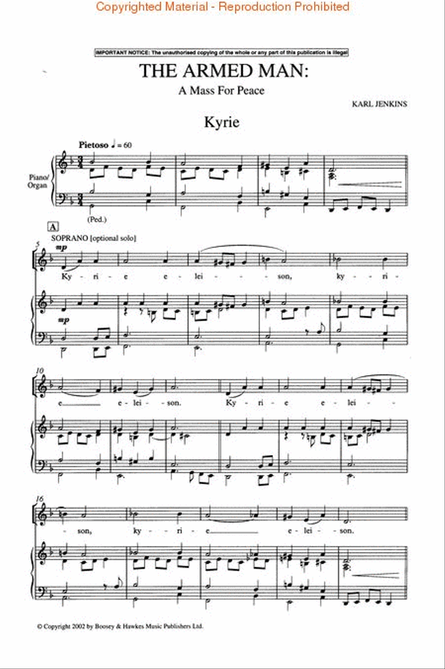 The Armed Man (Choral Suite) 4-Part scores gallery preview page 2