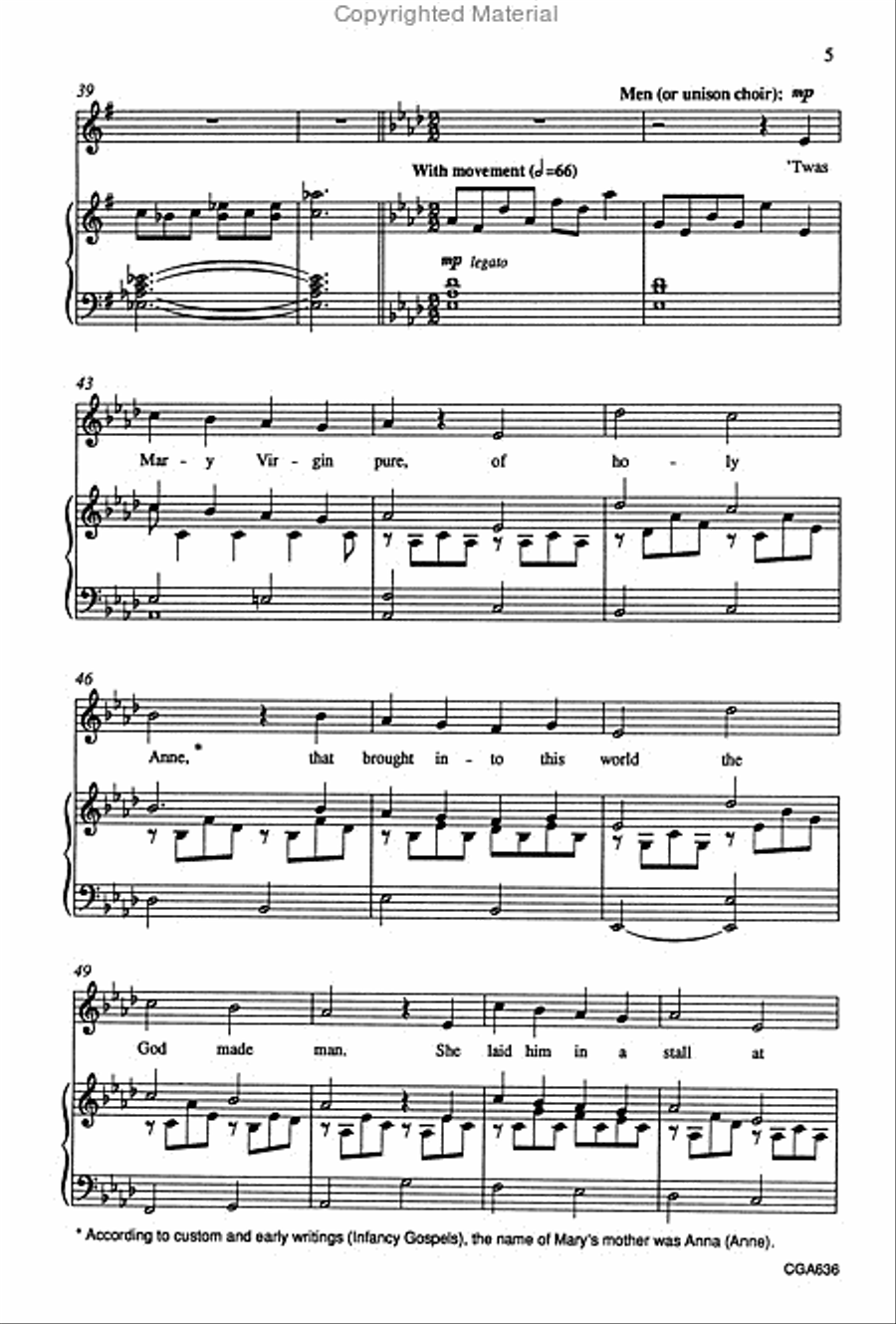 The Snow Lay on the Ground Unison Choir scores gallery preview page 4