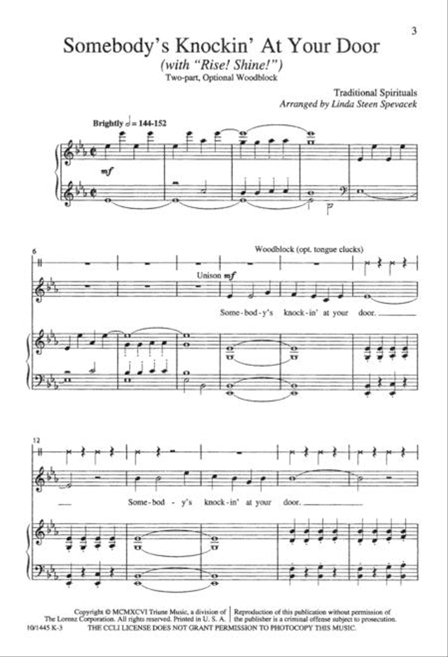 Somebody's Knockin' at Your Door 2-Part scores gallery preview page 2