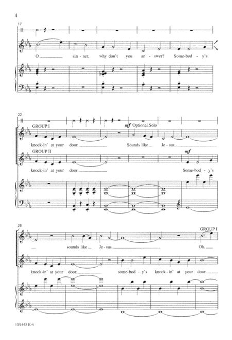 Somebody's Knockin' at Your Door 2-Part scores gallery preview page 3