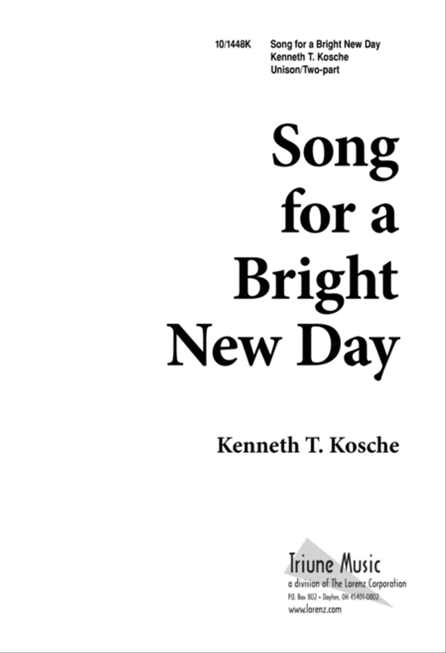 Song for a Bright New Day Unison Choir scores gallery preview page 2