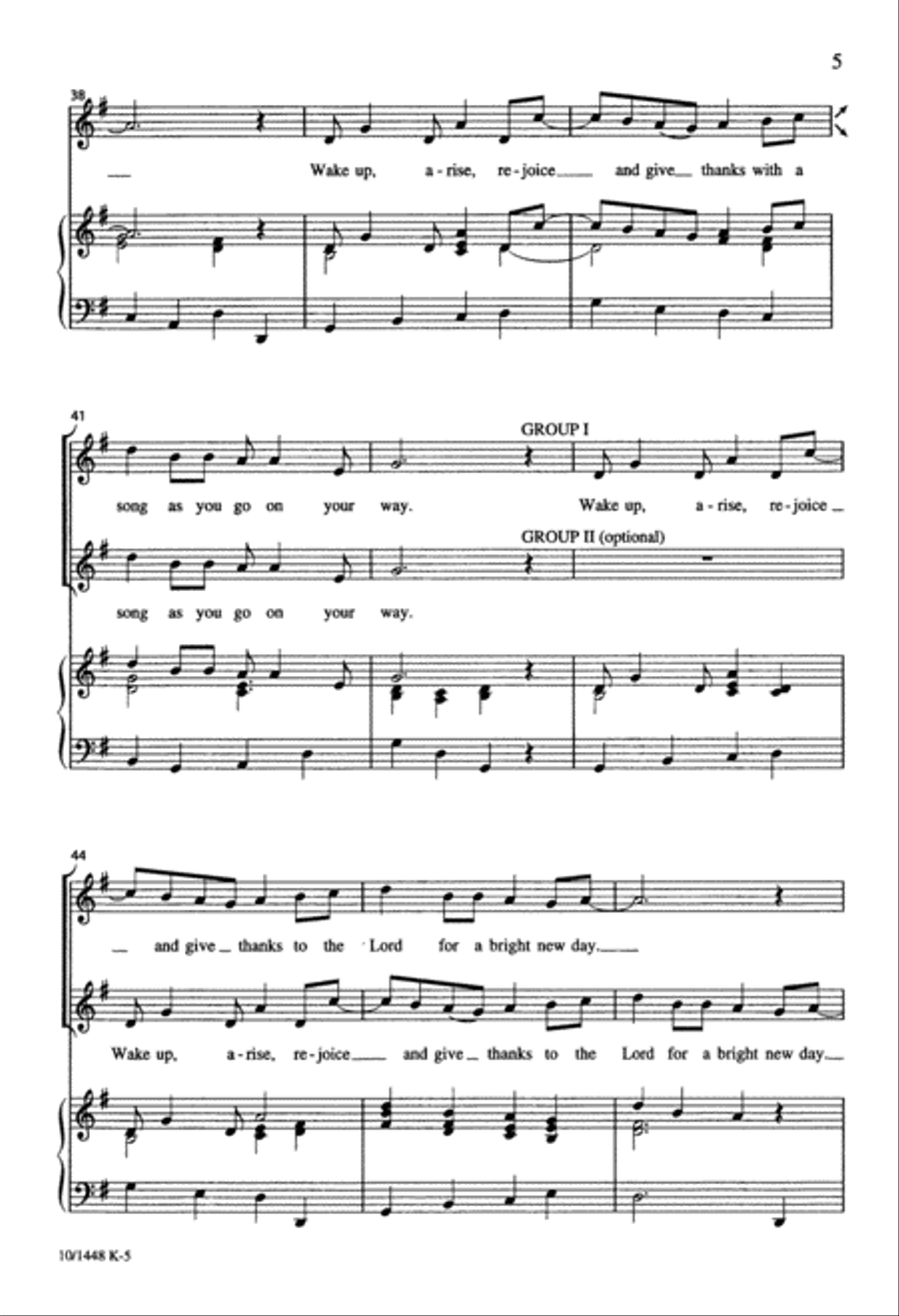 Song for a Bright New Day Unison Choir scores gallery preview page 6
