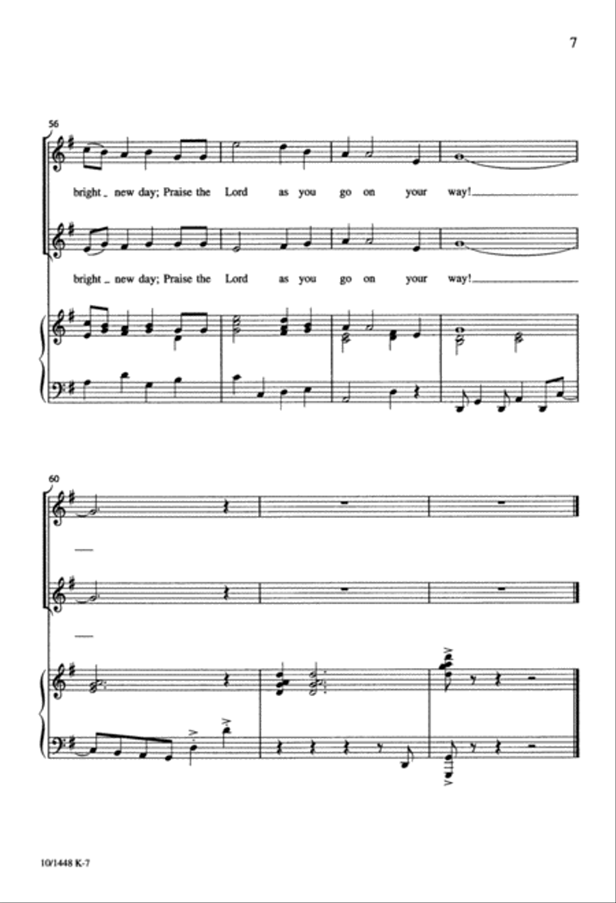 Song for a Bright New Day Unison Choir scores gallery preview page 8