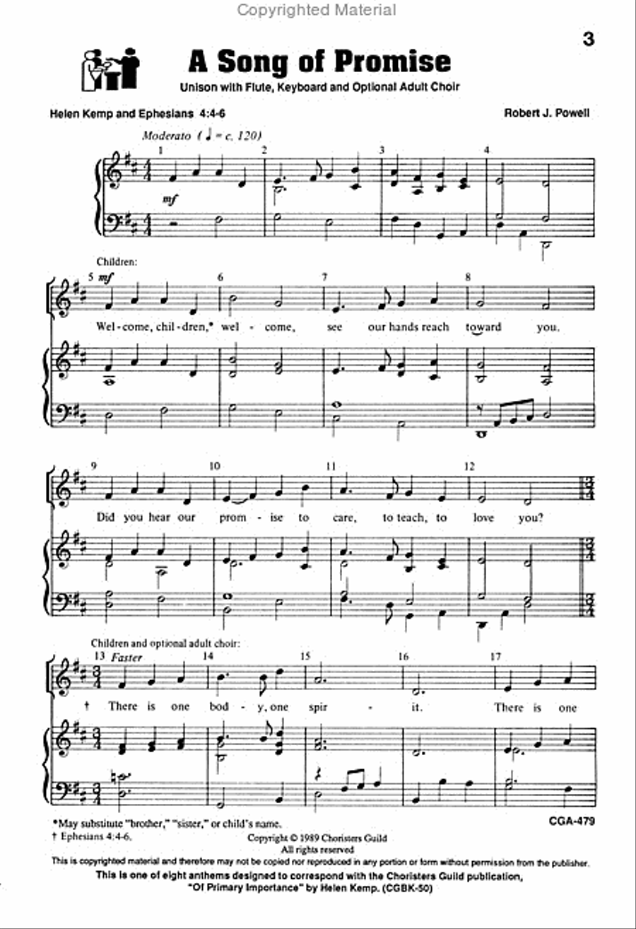 A Song of Promise Unison Choir scores gallery preview page 3