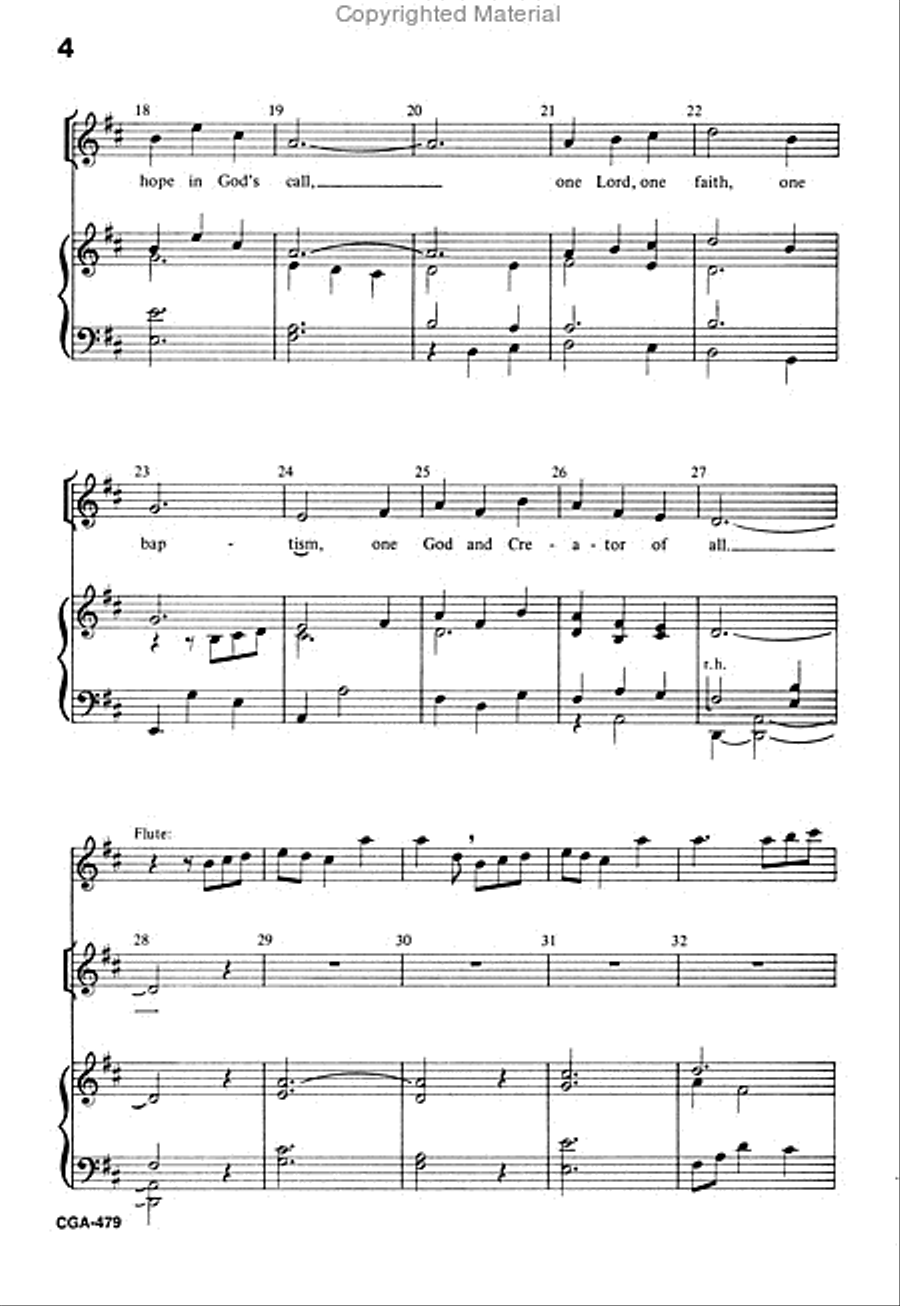 A Song of Promise Unison Choir scores gallery preview page 4