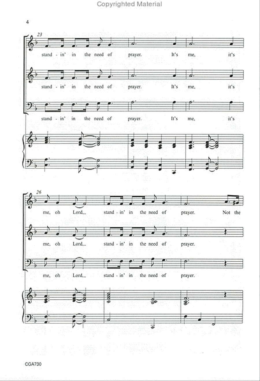 Standin' in the Need of Prayer 3-Part scores gallery preview page 4