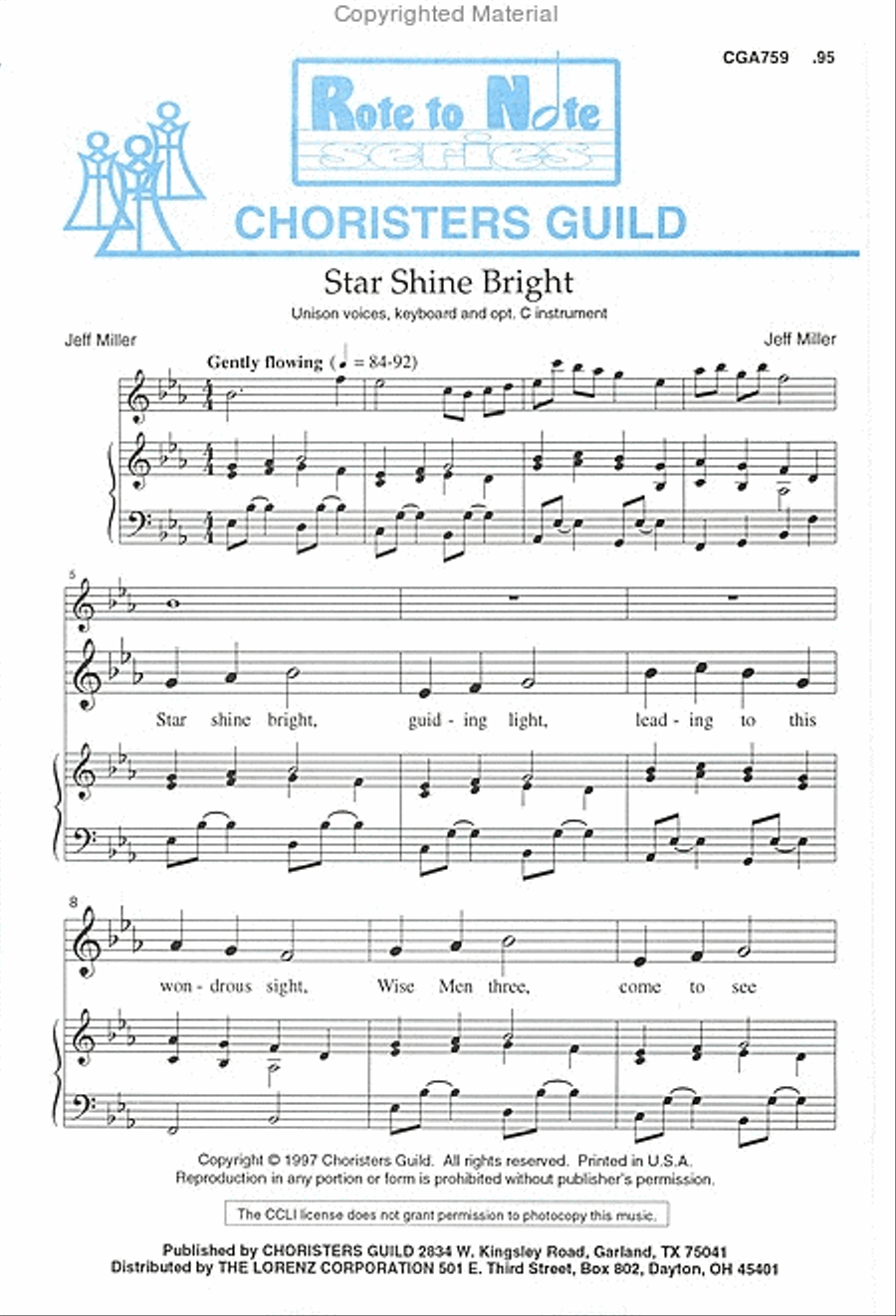 Star, Shine Bright Unison Choir scores gallery preview page 2
