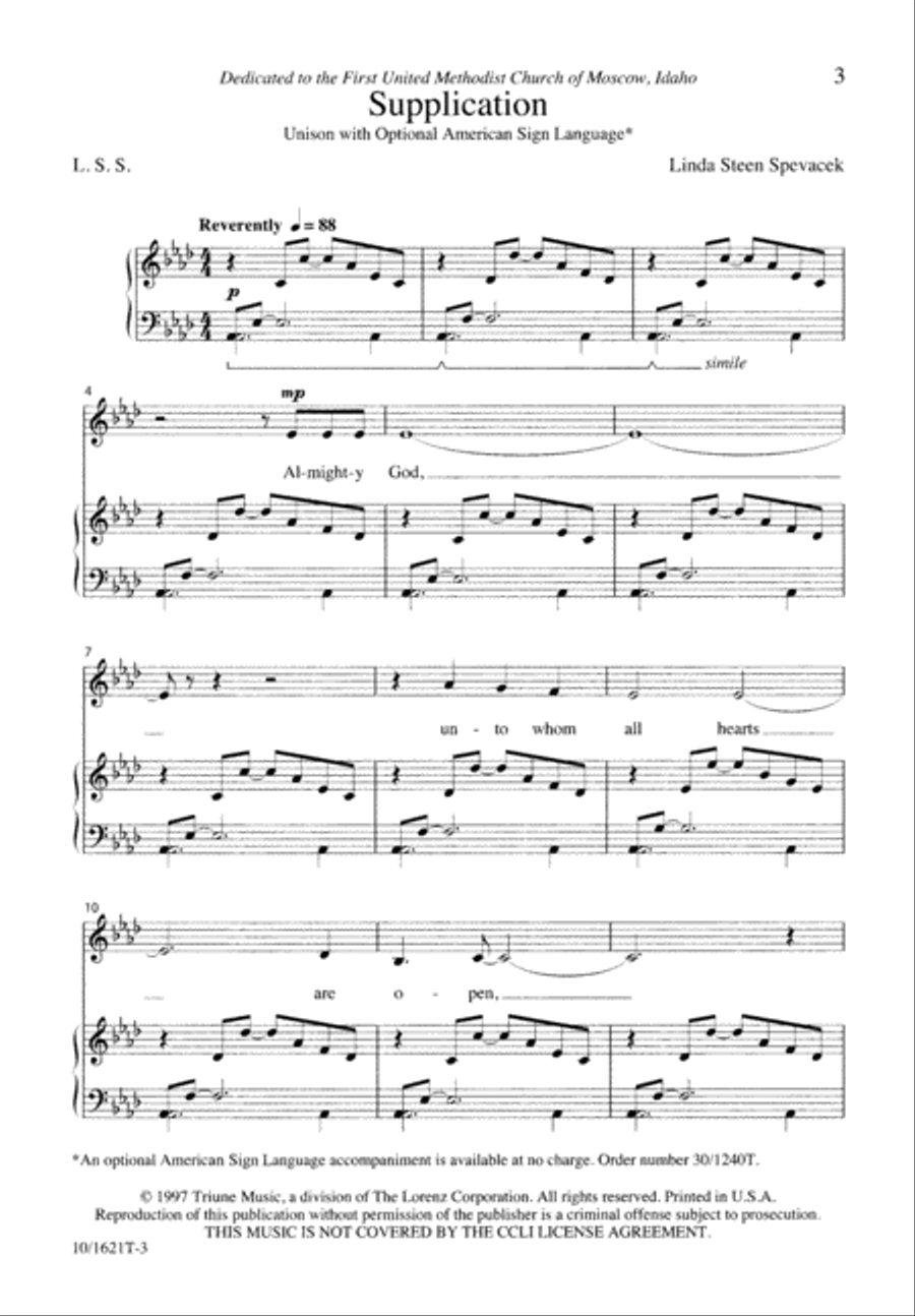 Supplication Supplication Unison Choir scores gallery preview page 4
