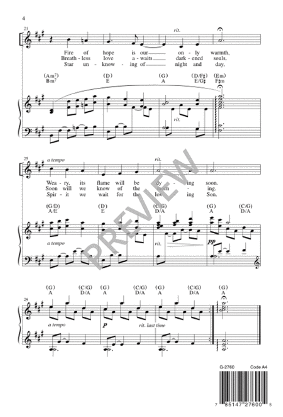Night of Silence – Unison edition Unison Choir scores gallery preview page 5