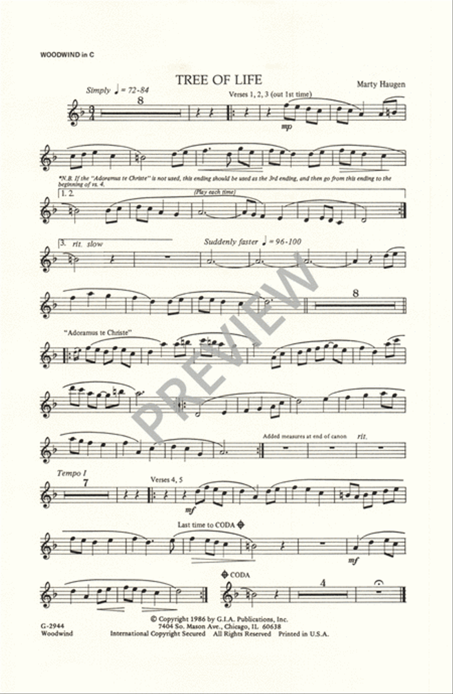 Tree of Life Tree of Life 4-Part scores gallery preview page 14