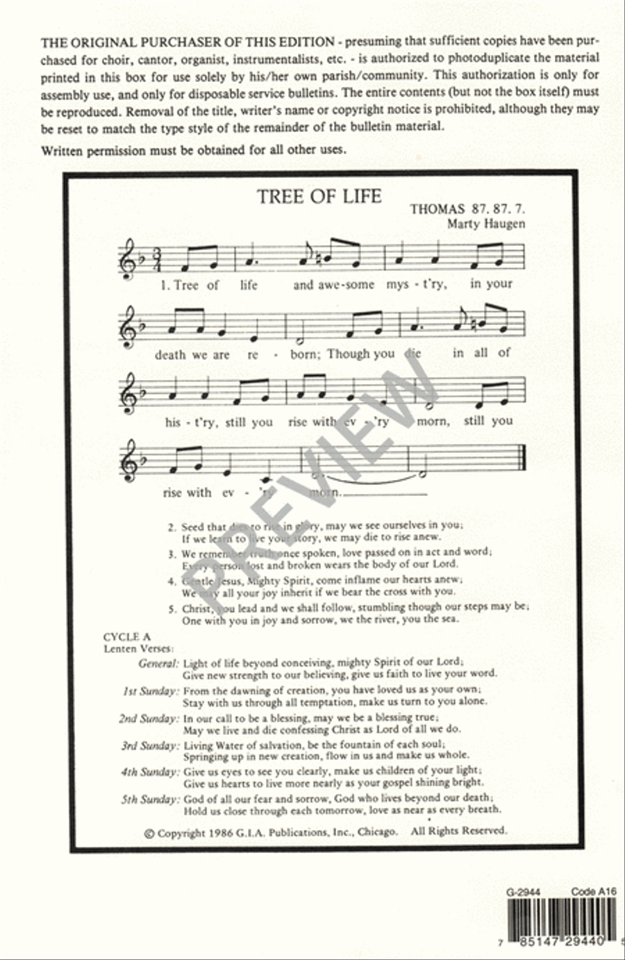 Tree of Life Tree of Life 4-Part scores gallery preview page 16