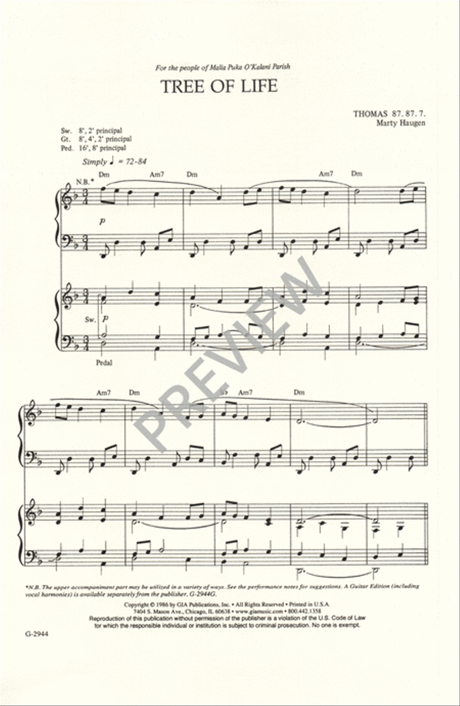 Tree of Life Tree of Life 4-Part scores gallery preview page 4