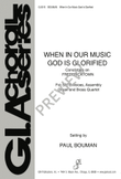 When, in Our Music, God Is Glorified