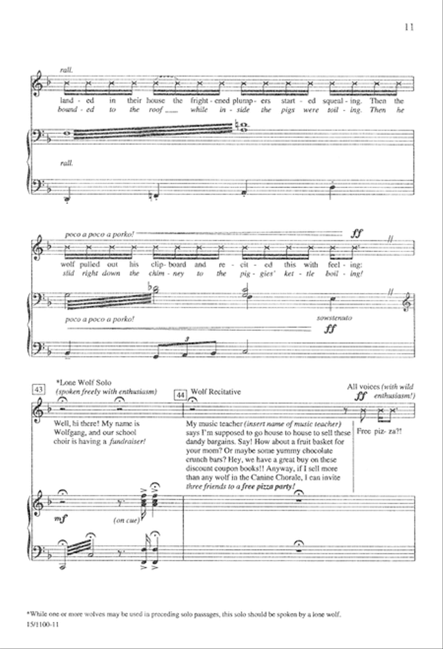Three Little Pigs: A Howling Success Story 4-Part scores gallery preview page 12