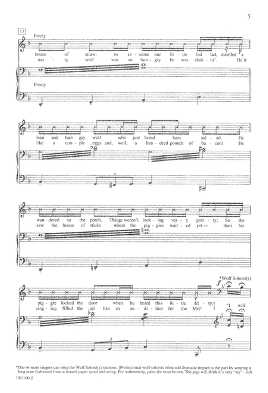 Three Little Pigs: A Howling Success Story 4-Part scores gallery preview page 6