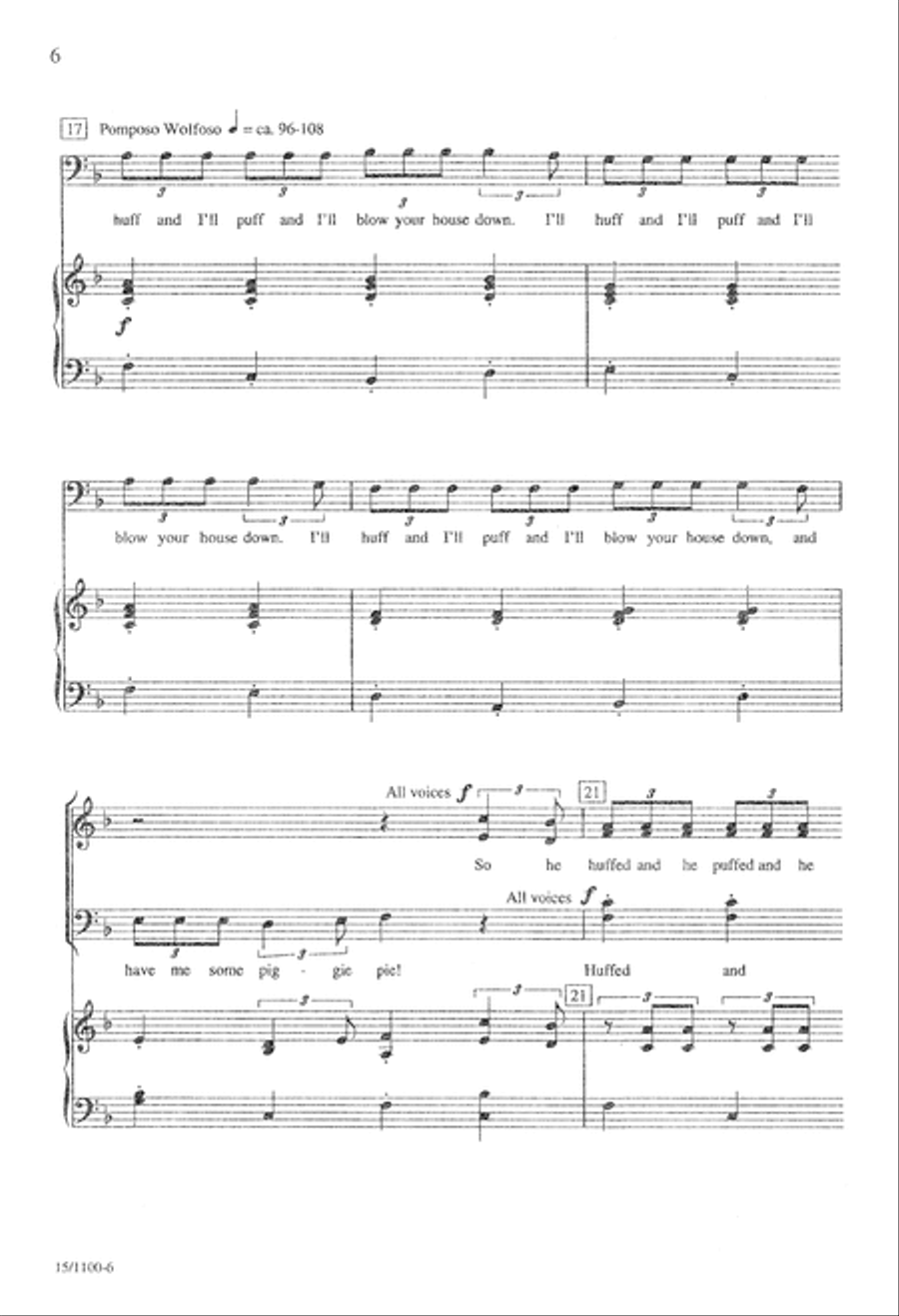 Three Little Pigs: A Howling Success Story 4-Part scores gallery preview page 7