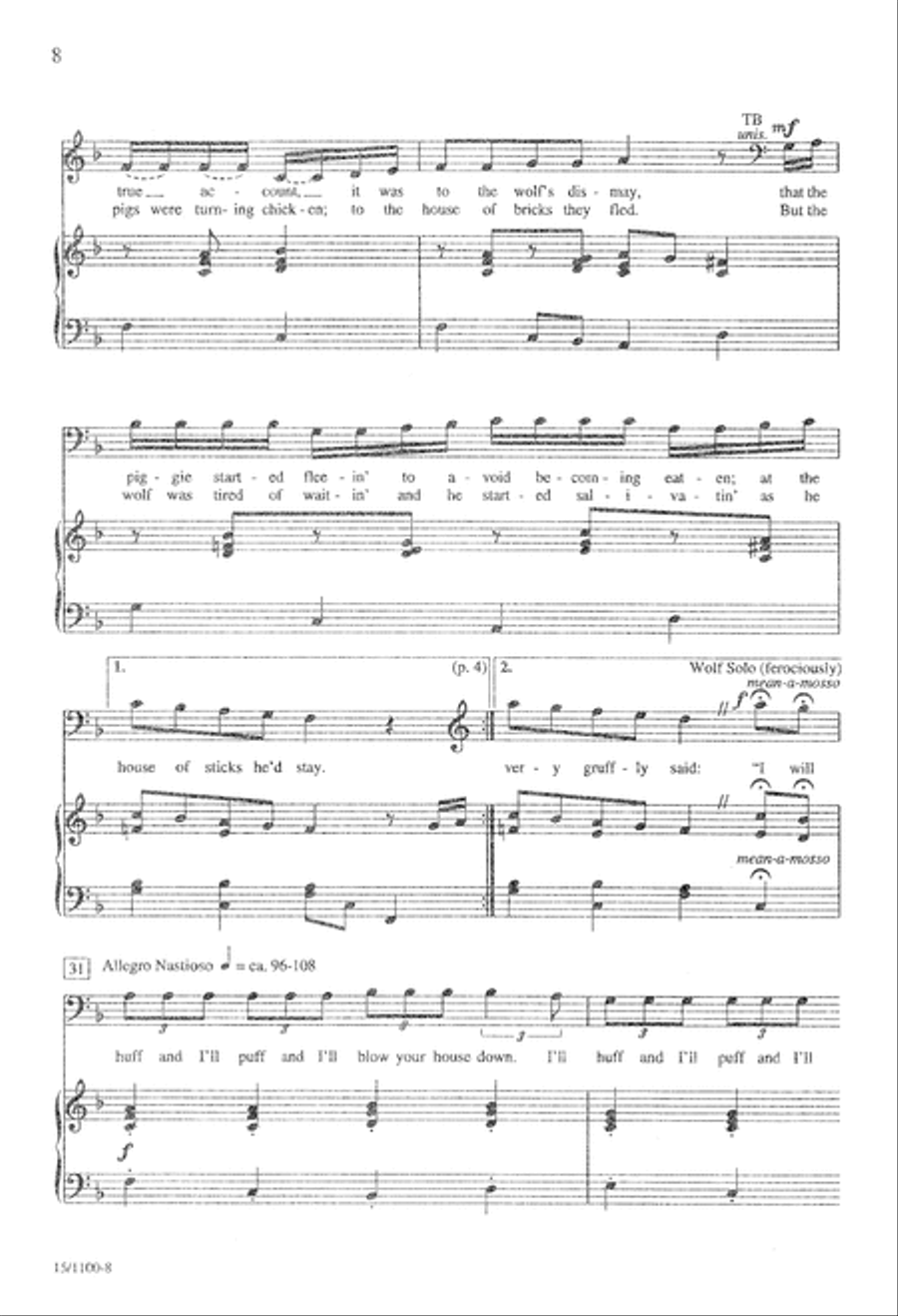 Three Little Pigs: A Howling Success Story 4-Part scores gallery preview page 9