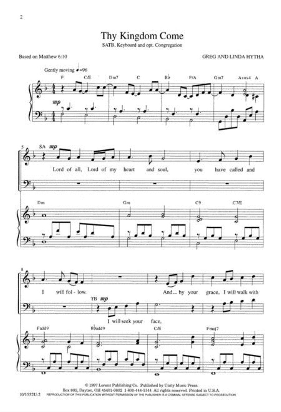 Thy Kingdom Come Thy Kingdom Come 4-Part scores gallery preview page 2