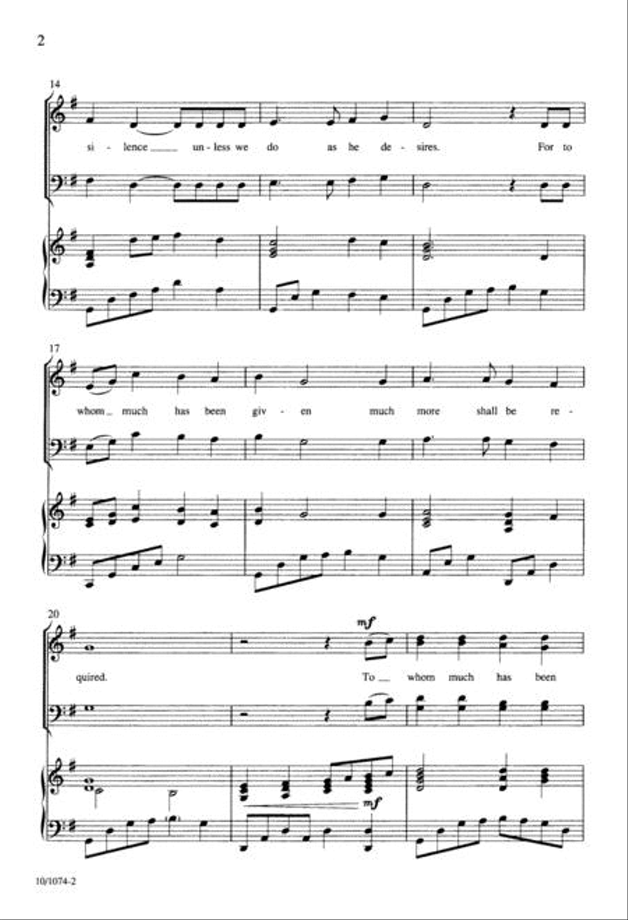 To Whom Much Has Been Given 4-Part scores gallery preview page 2