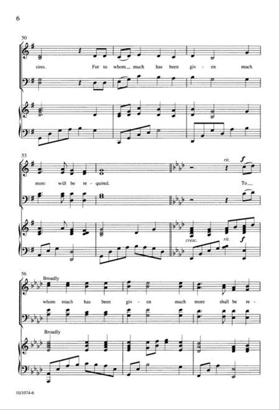To Whom Much Has Been Given 4-Part scores gallery preview page 5