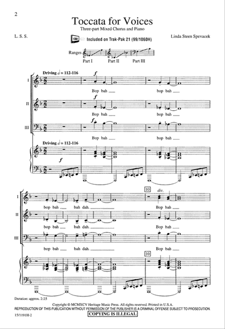 Toccata for Voices Toccata for Voices 3-Part scores gallery preview page 3