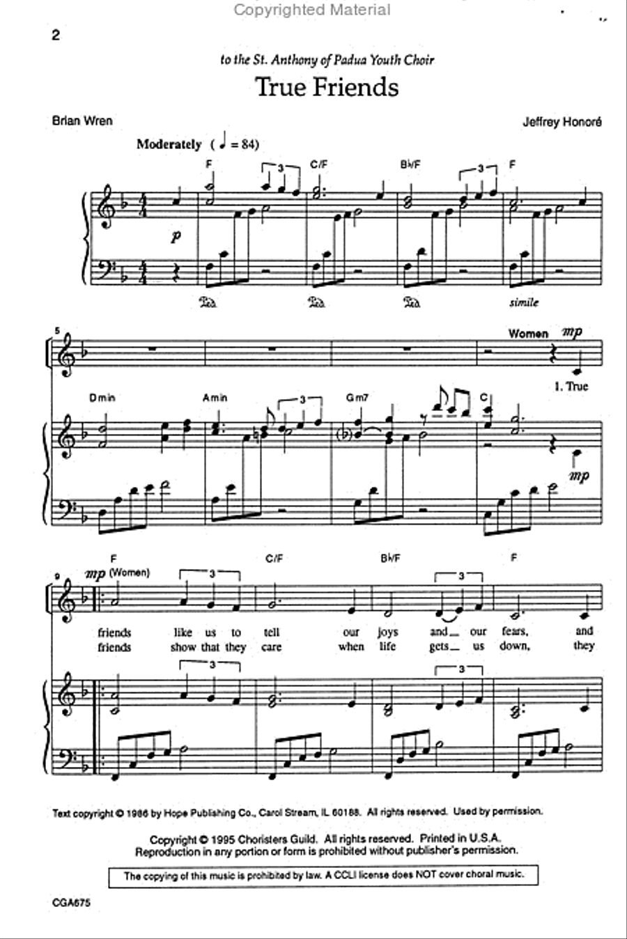 True Friends Unison Choir scores gallery preview page 2