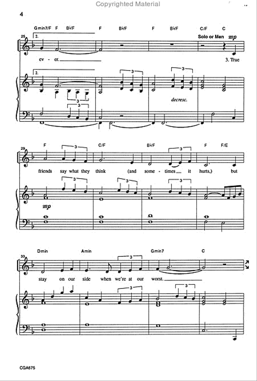 True Friends Unison Choir scores gallery preview page 4