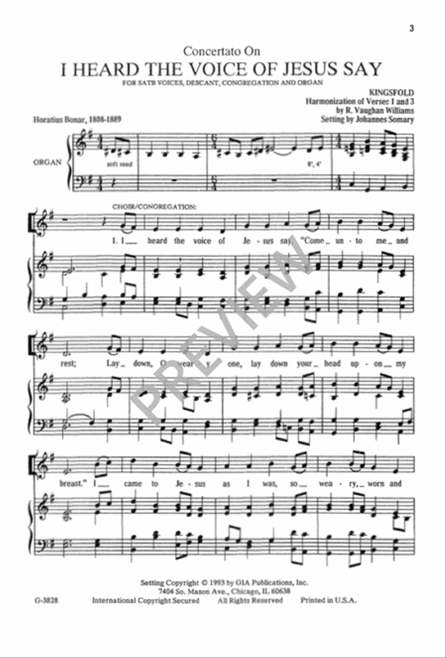 I Heard the Voice of Jesus Say 4-Part scores gallery preview page 4