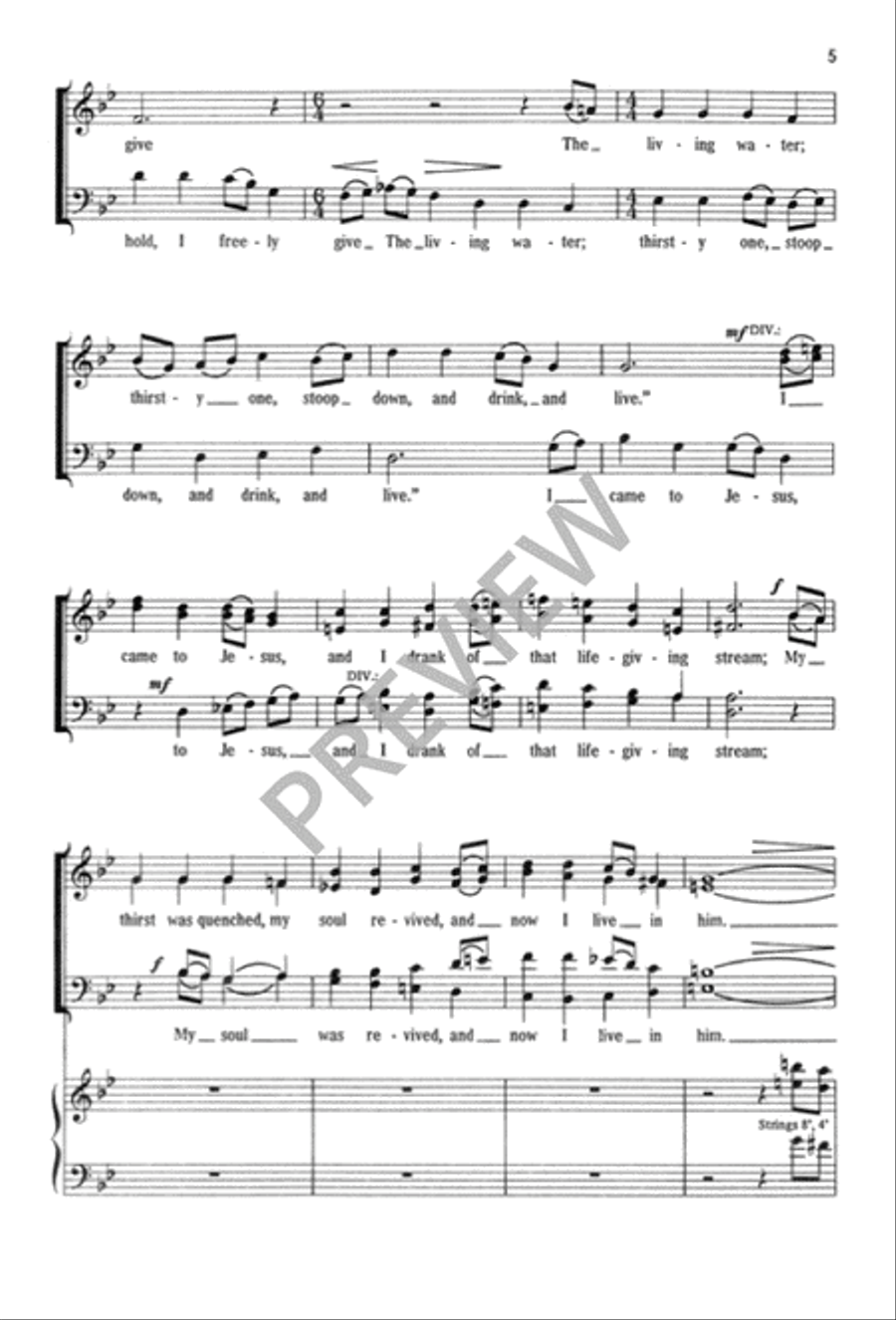 I Heard the Voice of Jesus Say 4-Part scores gallery preview page 6
