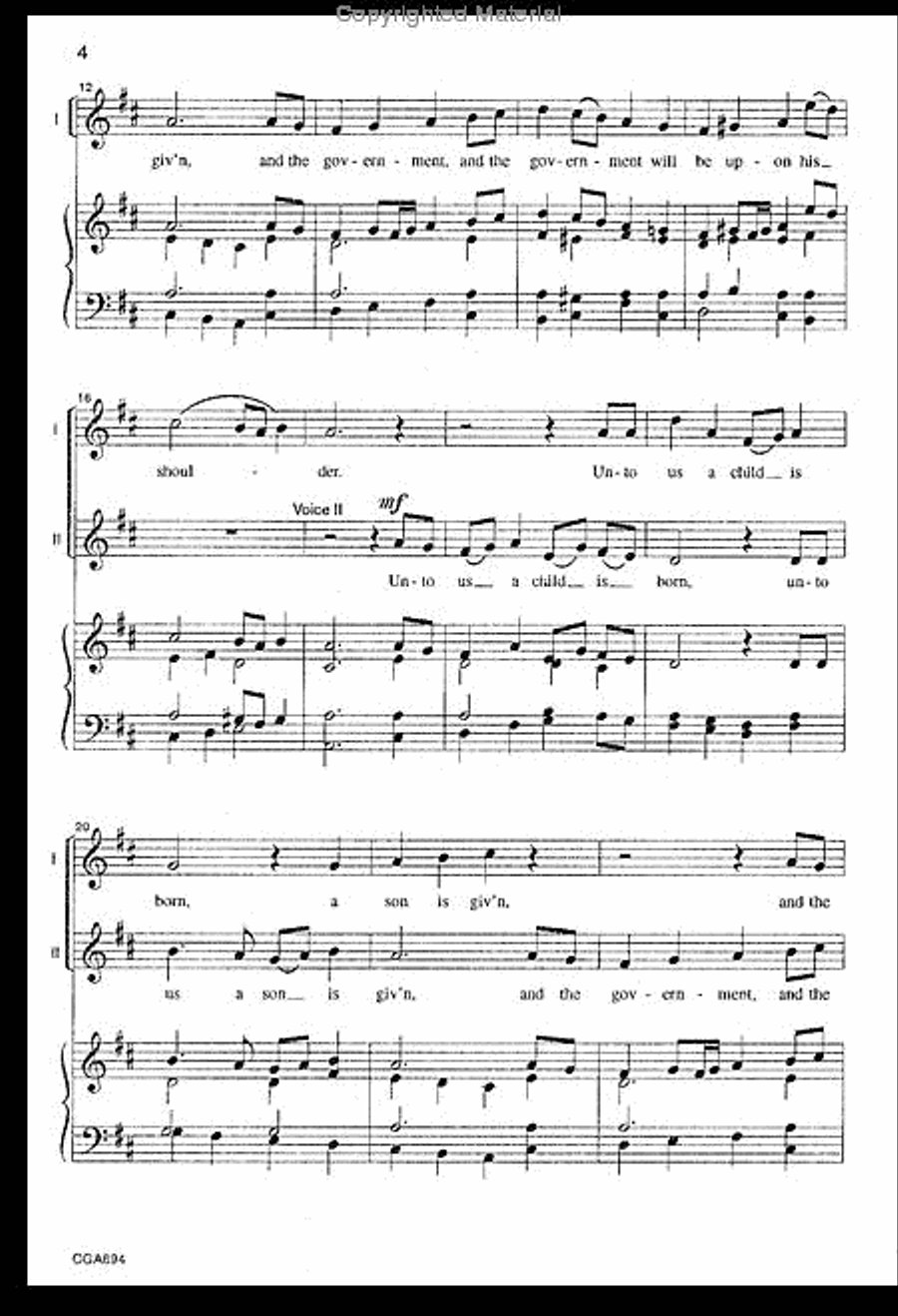 Unto Us a Child is Born 2-Part scores gallery preview page 3