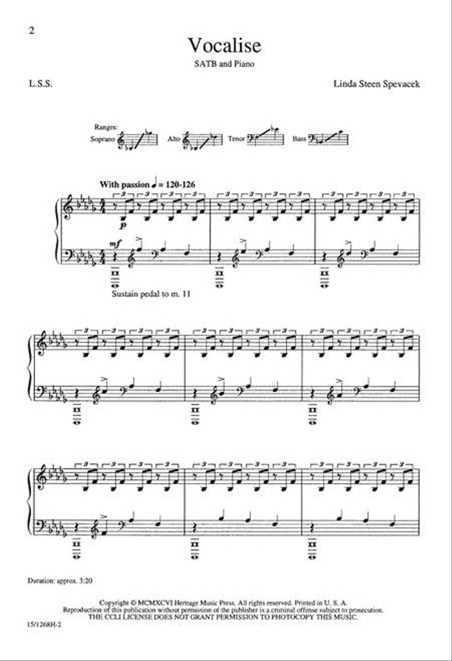 Vocalise 4-Part scores gallery preview page 2
