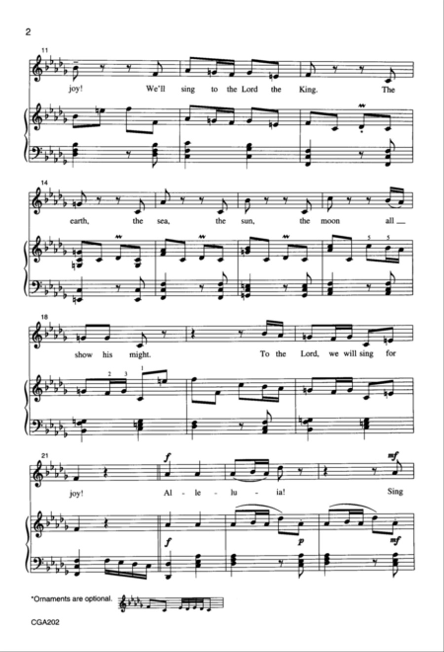 We Will Sing for Joy Unison Choir scores gallery preview page 3