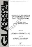 The Sun Was Bright That Easter Dawn